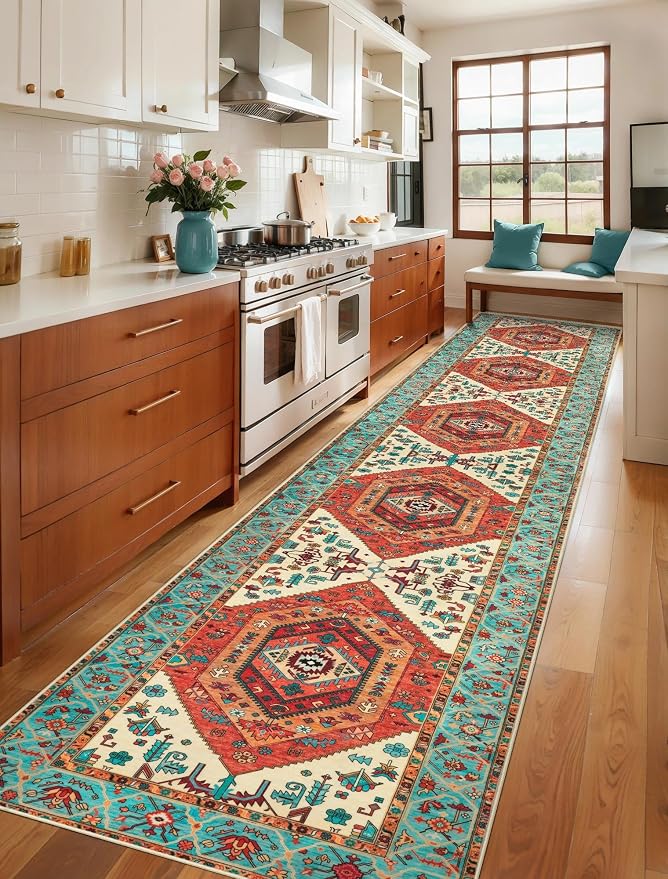 SERISSA Runner Rug for Hallways, 3x14 Washable Non Slip Kitchen Runner Rug