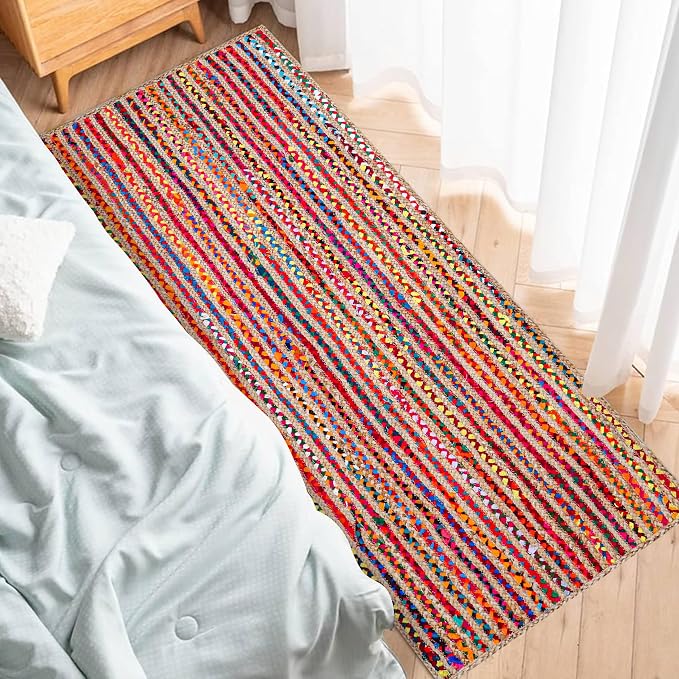 Hausattire Bohemian Braided Runner Rug 2'x6'