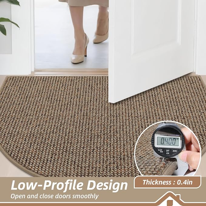 BEQHAUSE Dirt Trapper Door Mat 36" x 60" Half Circle Non Slip Washable Doormats