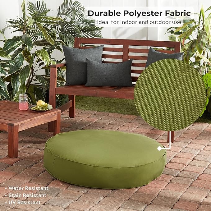 Gordie Round Indoor/Outdoor Pillow Style Dog Bed, Juniper, Medium