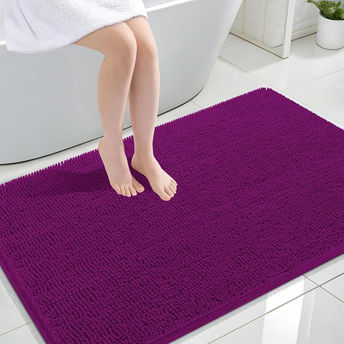 OLANLY Large Bathroom Rugs 47x32, Extra Soft Absorbent Chenille Bath Rugs