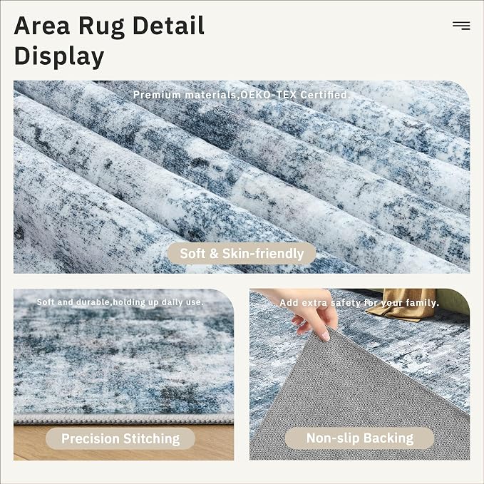 Soalmost Runner Rug 2x5 Washable Non-Slip Kitchen Runner Rugs