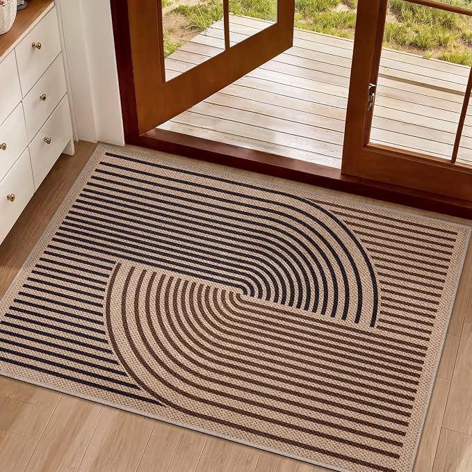 Tangsoo Rainbow Easy Jute Rug, 2x3 Washable Small Area Rug
