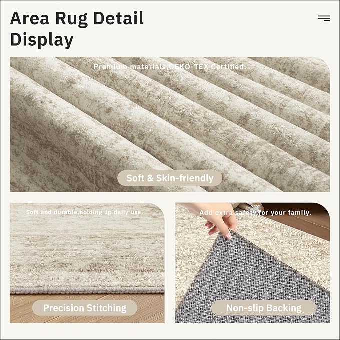 Soalmost Runner Rug 2'6" x 10' Washable Non-Slip Runner Rugs