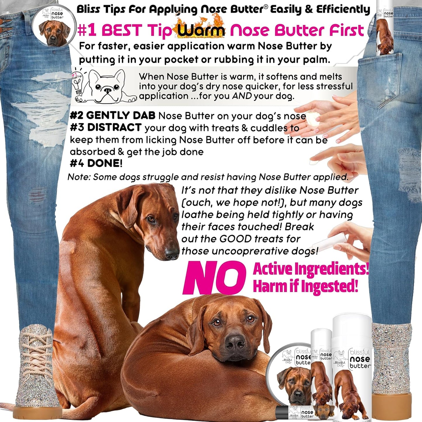 The Blissful Dog Rhodesian Ridgeback Unscented Nose Butter - Dog Nose Butter, 2 Ounce