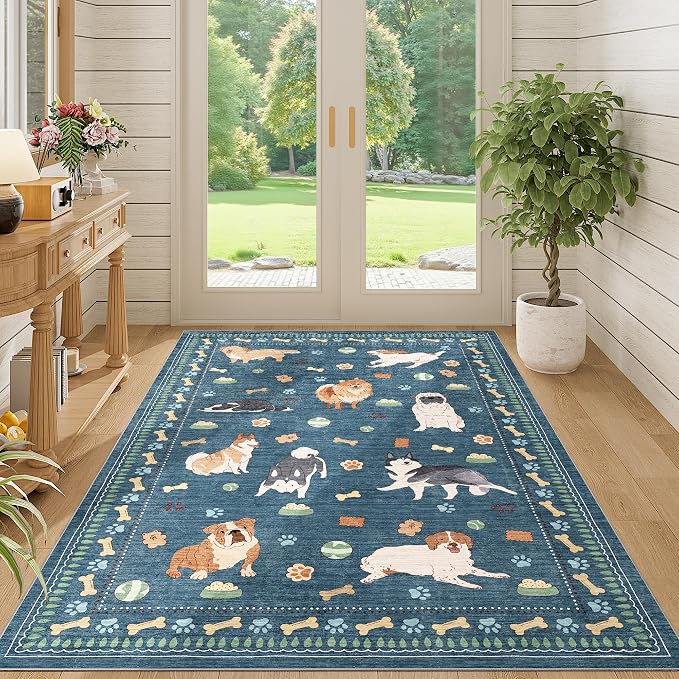 DUKINO 4x6 Area Rug, Non Slip Washable Rug