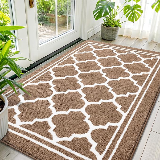 Buganda Large Indoor Door Mat, Dirt-Resistant and Absorbent Doormat, Low