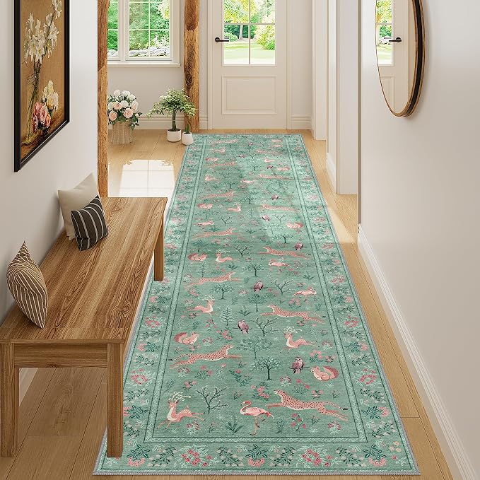 DUKINO 2x10 Rug for Hallway, Washable Kitchen Runner Rug
