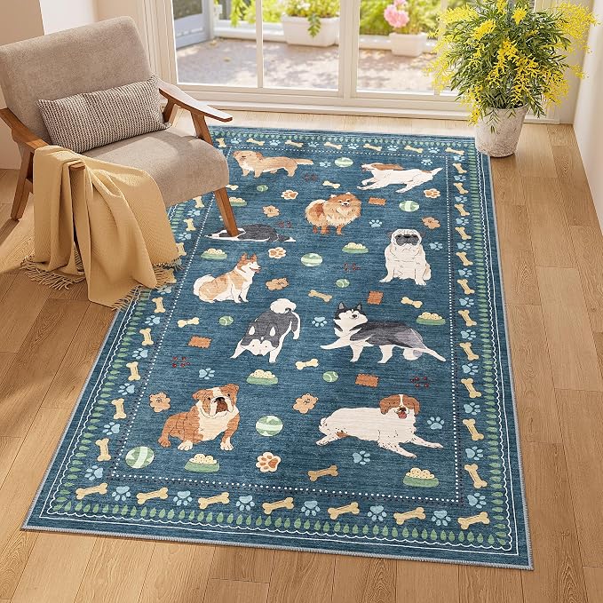 DUKINO 3x5 Area Rug, Lightweight Washable Entryway Rug