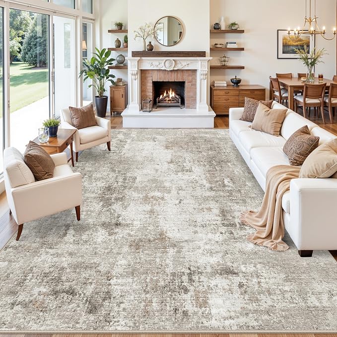 12x14 Area Rug for Living Room – Washable Non-Slip Soft Extra Large Carpet for