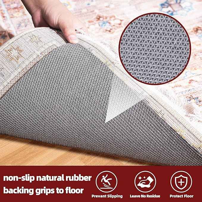 BAGAIL Felt and Natural Rubber Backing Rug Pads 1/8” Thick, 8 x 10 Ft Non Slip