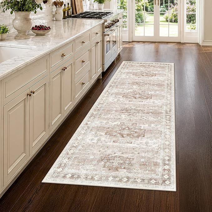 Beige Washable 8ft Long Runners