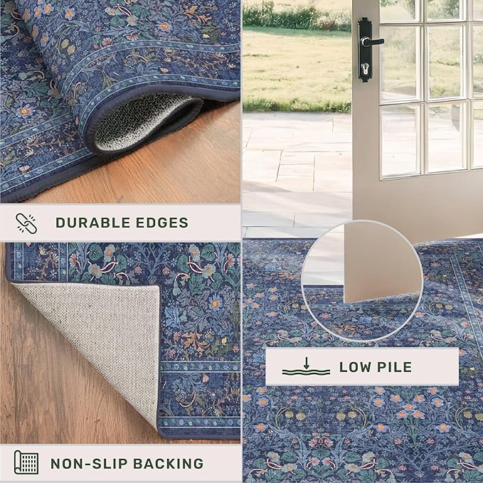 Vintage Dark Blue 4x6 Area Rugs
