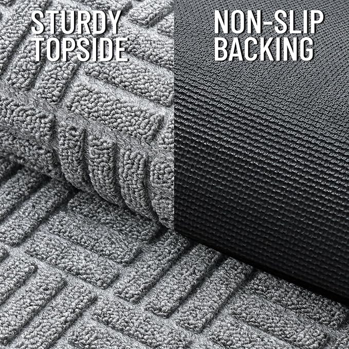 OLANLY Front Door Mat Outside Entrance 29.5x17, Heavy Duty Natural Rubber