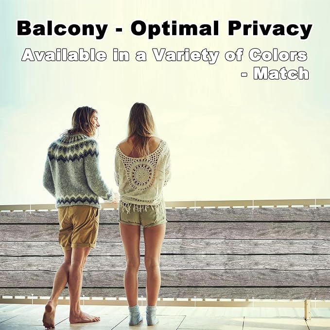Balcony Privacy Screen 2.5' x 13.1' Durable UV-Resistant Patio Privacy Screen