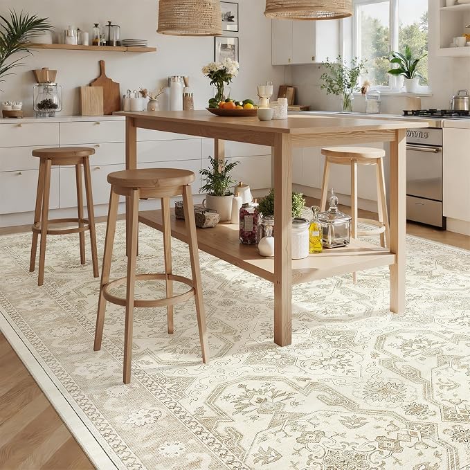 Soalmost Area Rug 10x12 Vintage Washable Living Room Large Carpet Non Slip