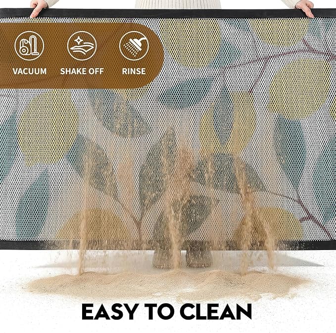 Front Door Mat, Heavy Duty Non-Slip Rubber Dirt Trapper, Quick-Dry Low-Profile