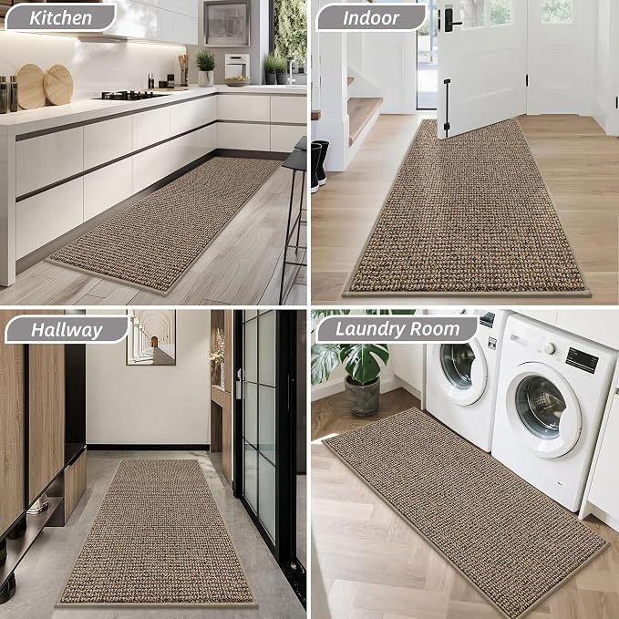BEQHAUSE Dirt Trapper Door Mat 32" x 72", Non-Slip Washable Doormats Entrance