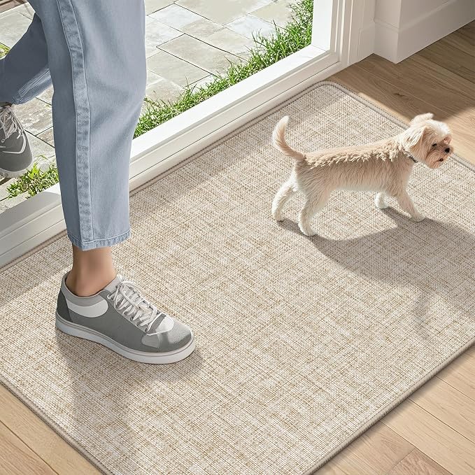LEKEEPGO Ultra Thin Indoor Door Mat 17"x29", Low-Profile Door Mat Indoor