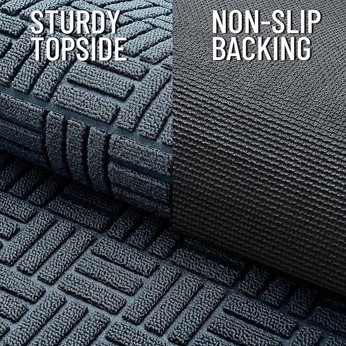 OLANLY Front Door Mat Outside Entrance 47x32, Heavy Duty Sturdy Natural Rubber