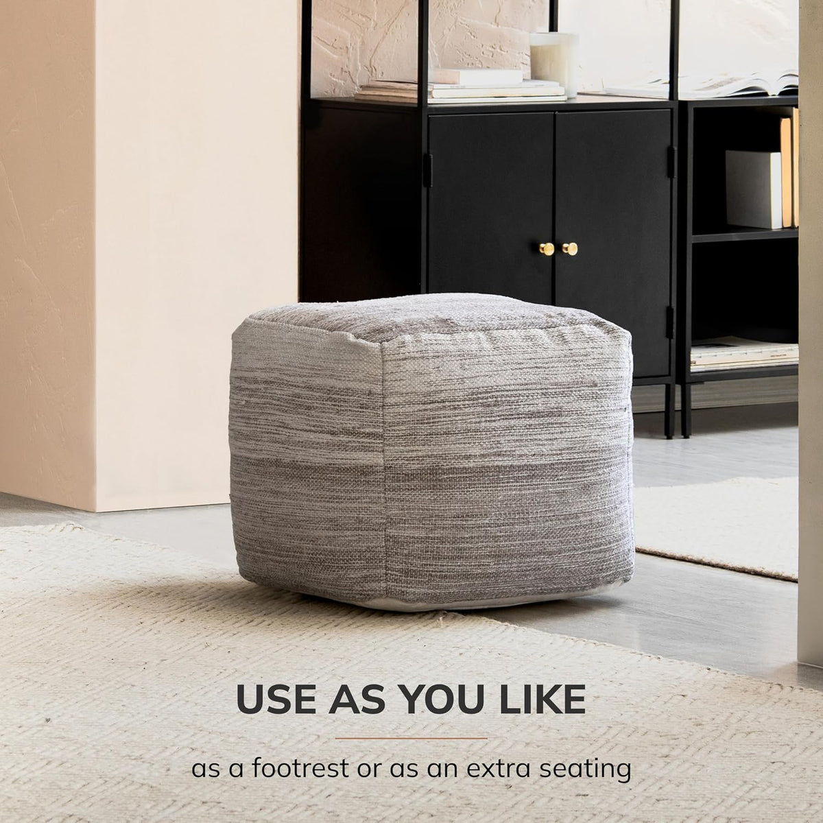 Anji Mountain 20" H x 20" W Handmade Pouf Ottoman for Living Room & Couch