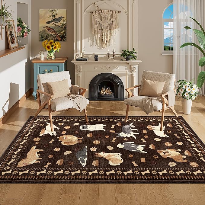 DUKINO 3x5 Area Rug, Lightweight Washable Entryway Rug