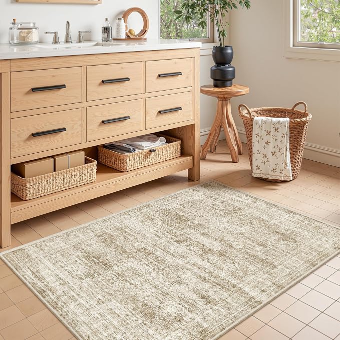 3x4 Washable Area Rug for Entryway, Soft Kitchen Rugs Non Slip for Dining Room