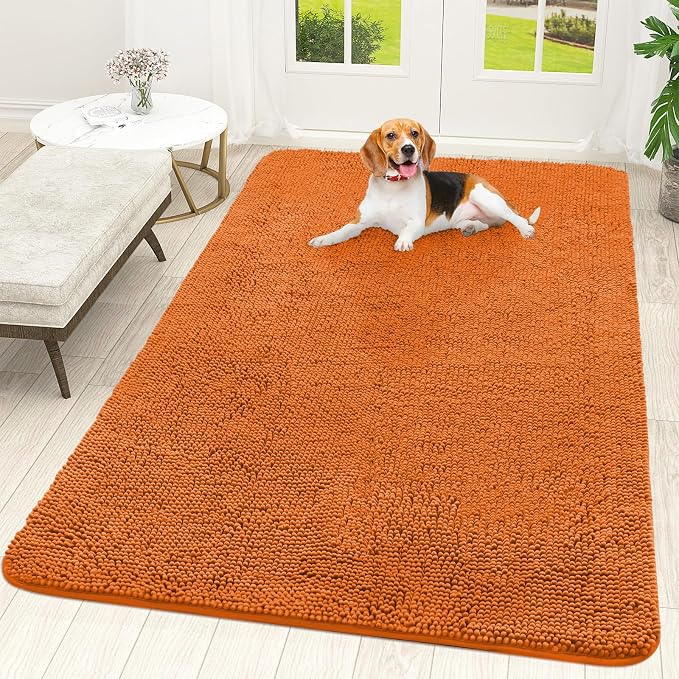 OLANLY Dog Door Mat for Muddy Paws 70x46, Absorbs Moisture and Dirt, Absorbent