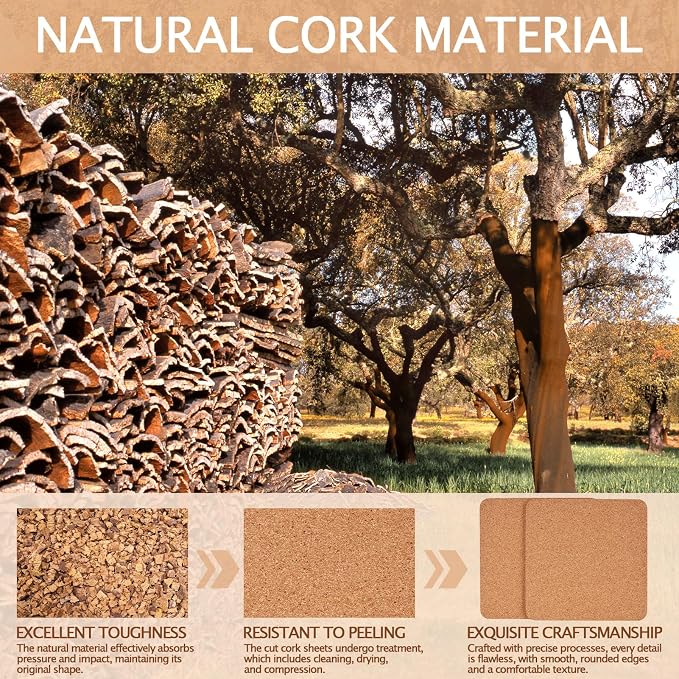60 PCS Cork Coasters for Laser Engraving, Thick Absorbent Blank Coasters | 4