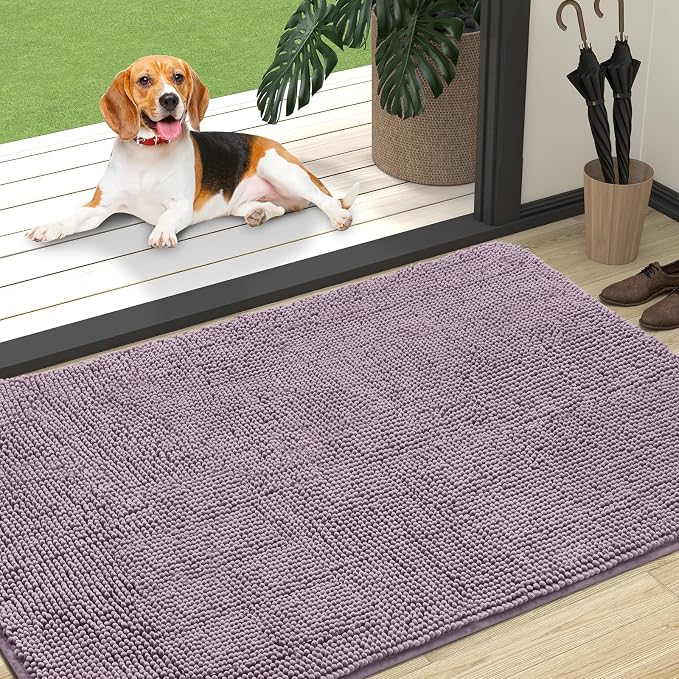 OLANLY Dog Door Mat for Muddy Paws 47x32, Absorbs Moisture and Dirt, Absorbent