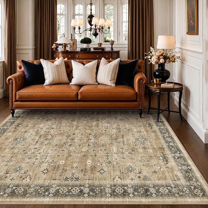 Traditional Washable 6x8 Area Rug