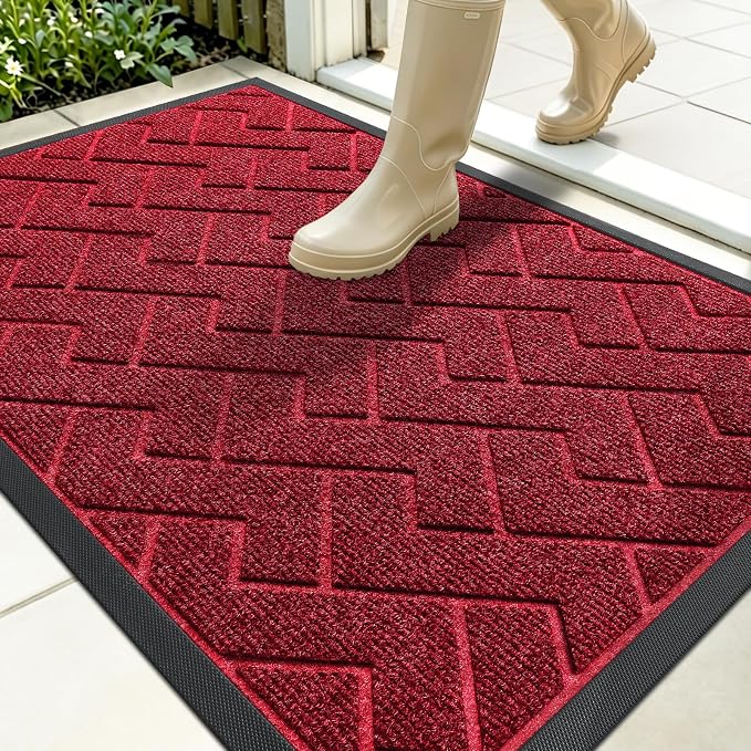 OLANLY Front Door Mat Indoor Outdoor Entrance, Waterproof All-Season,