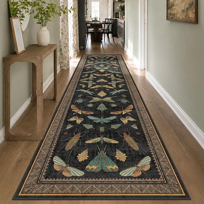 Green and Black 3x12 Long Runner Rugs