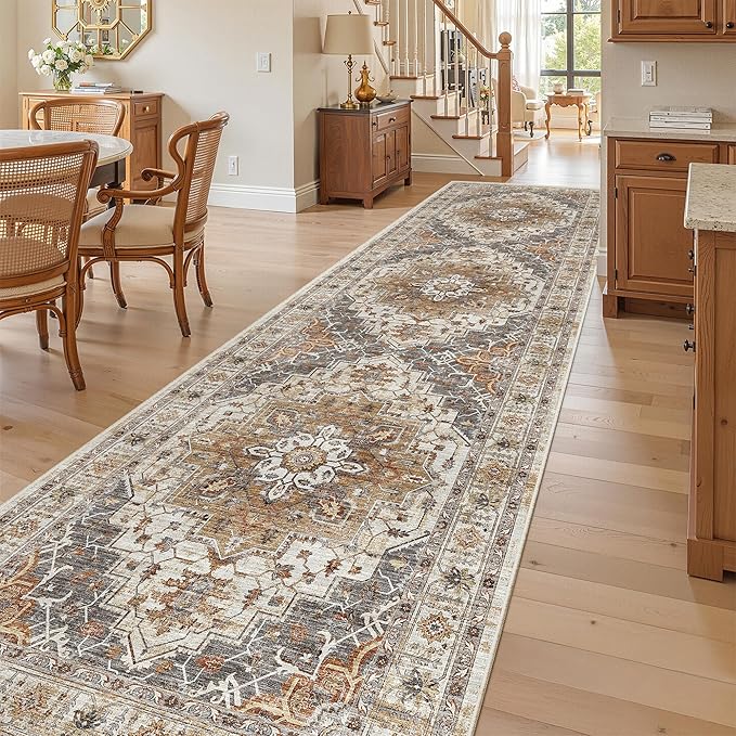 Madane Hallway Rug 3x10, Kitchen Rugs Washable Entryway Rug Vintage Kitchen