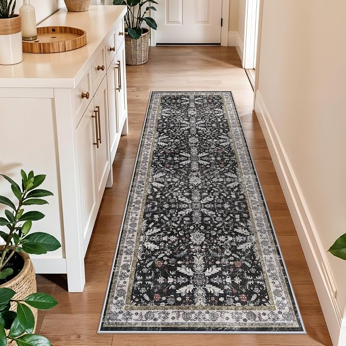 2x6 Washable Kitchen Runner Rug – Non-Slip Boho Vintage Carpet Runner