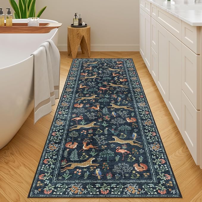 DUKINO 2.6x8 Rug for Hallway, Washable Kitchen Runner Rug