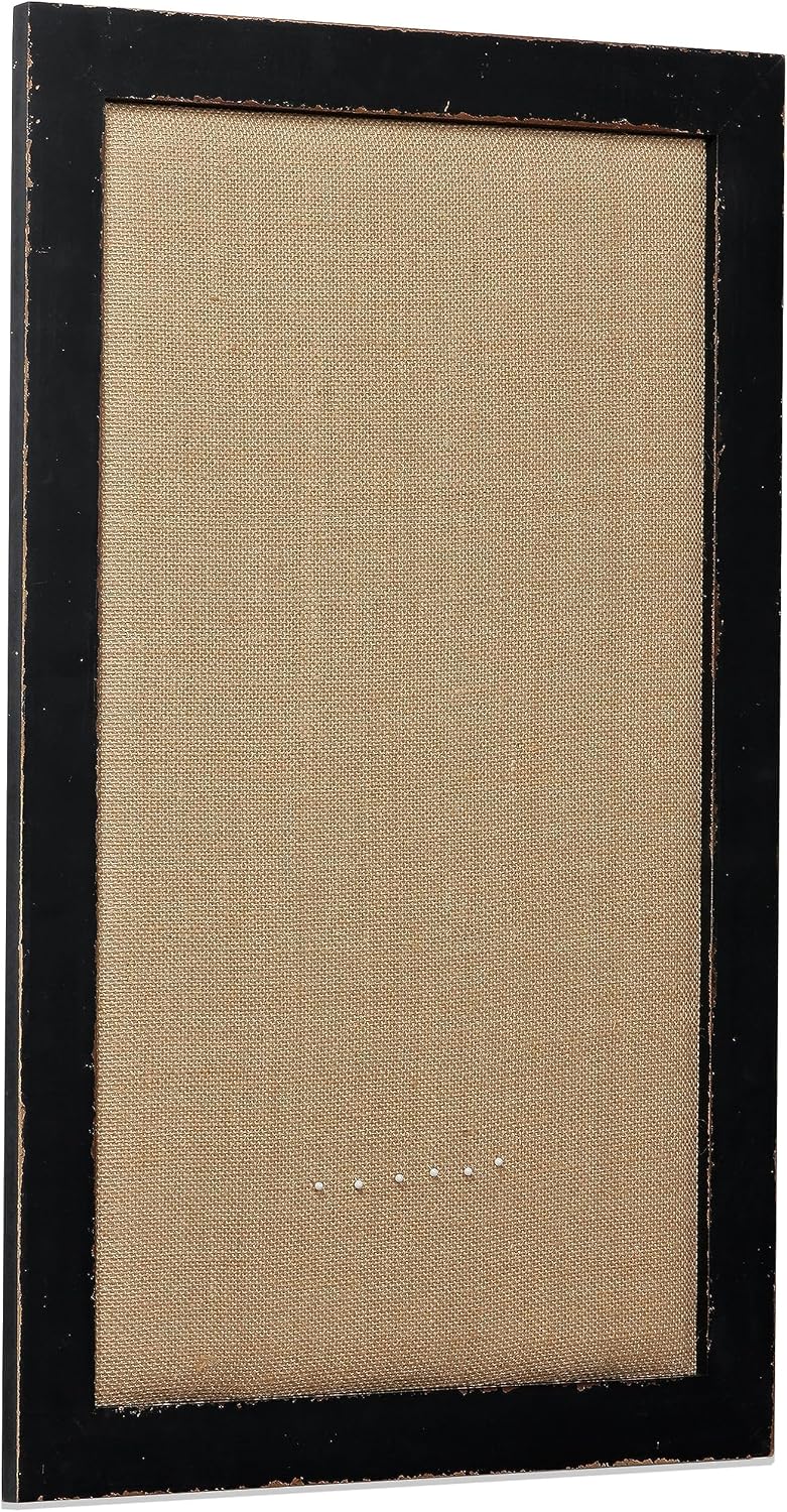SOFE 18x29 Black Framed Bulletin Board, Fabric Pin Board Large
