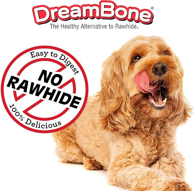 DreamBone Triple Flavor Dumbbells, Treat Your Dog to a Chew Made with Real Chicken and Vegetables