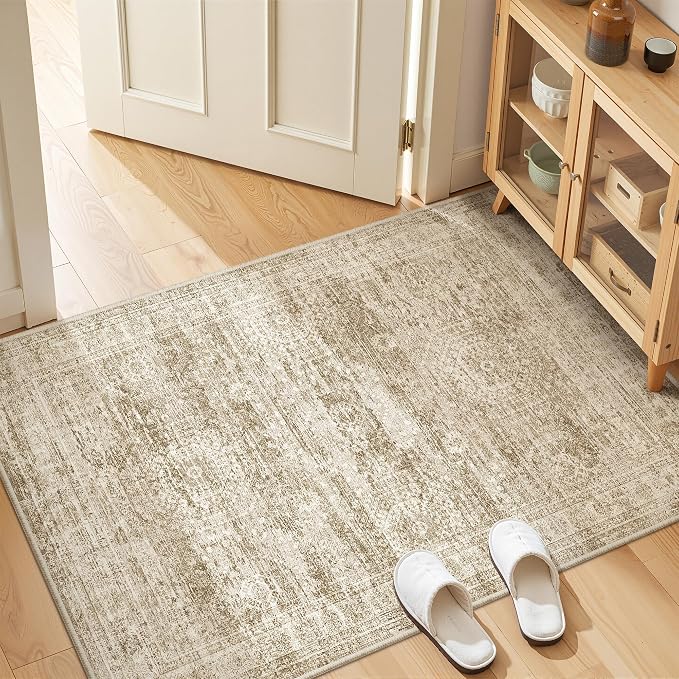 3x4 Washable Area Rug for Entryway, Soft Kitchen Rugs Non Slip for Dining Room