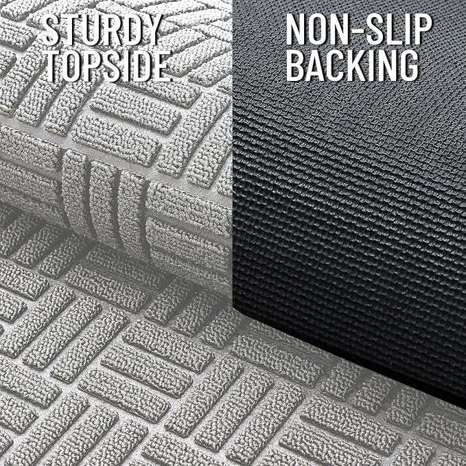 OLANLY Front Door Mat Outside Entrance 59x23, Heavy Duty Sturdy Natural Rubber