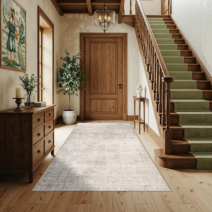 4x6 Living Room Area Rugs: Washable Abstract Non-Slip Small Carpet