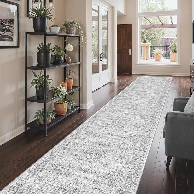 3x20 Washable Runner Rug for Hallway, Non-Slip Long Hallway Runner for Entryway