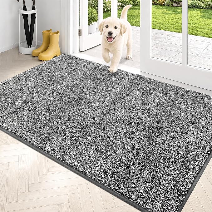 PURRUGS Dirt Trapping Door Mat 34" x 59", Non-Slip Machine Washable Entryway Rug