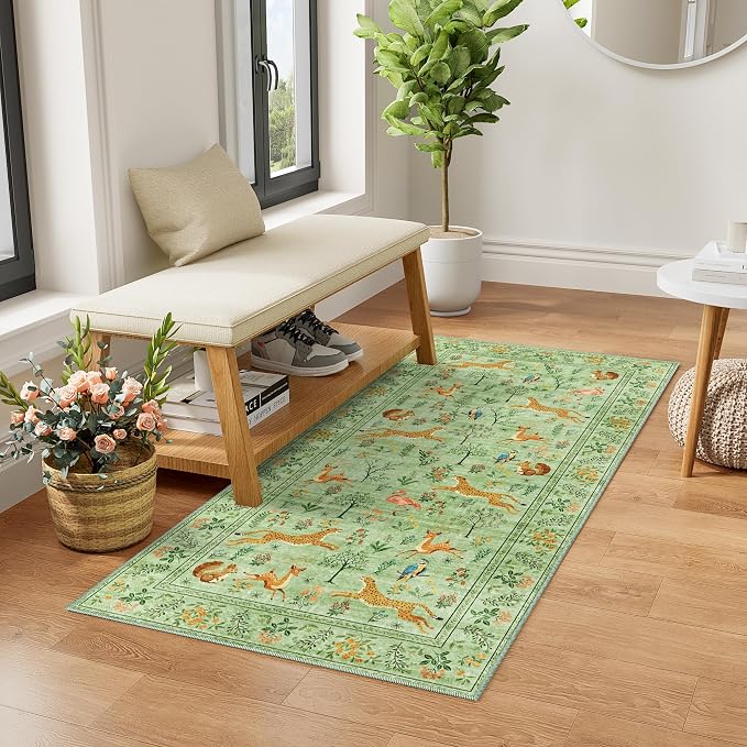 DUKINO 2x5 Rug for Hallway, Washable Kitchen Runner Rug