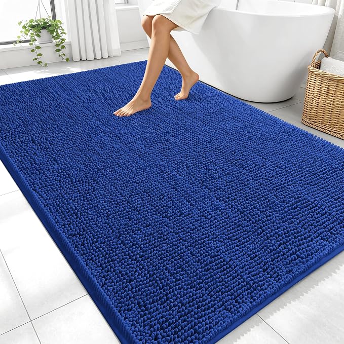 OLANLY Large Bathroom Rugs 70x46, Extra Soft Absorbent Chenille Bath Rugs