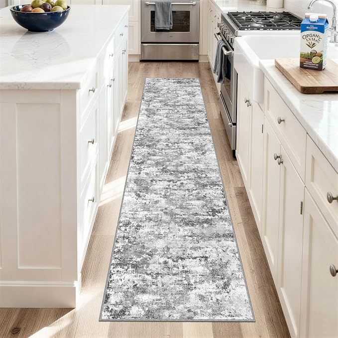 Runners for Hallways Ultra Non-Slip 2x8 Washable Kitchen Rug Abstract Tear and