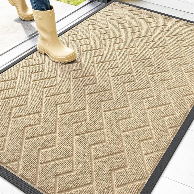 OLANLY Front Door Mat Indoor Outdoor Entrance, Waterproof All-Season,