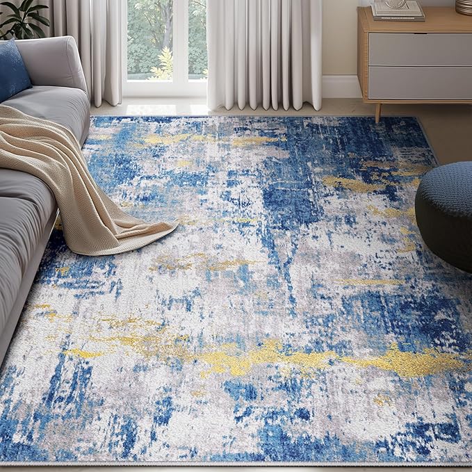 RELEANY Washable Area Rugs 6'x9' Non-Slip Modern Abstract Soft