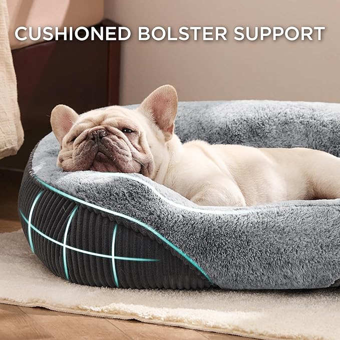 Bedsure Corduroy Fleece Dog Bed Medium Size Dog