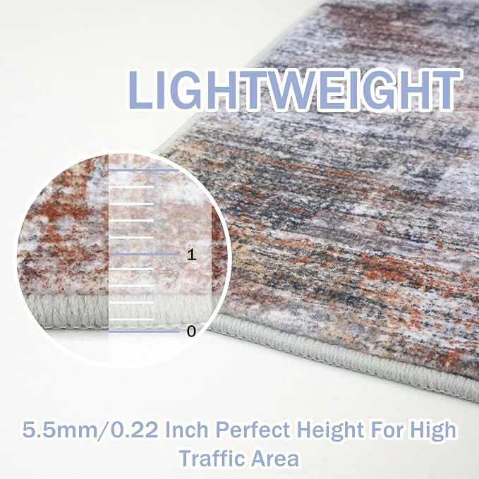 IOHOUZE Abstract Runner Rug 3x18 Ft Washable Runners
